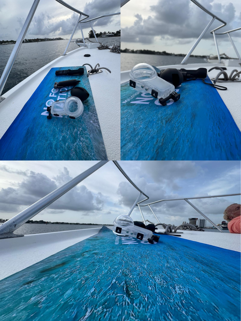 No Fog Nation Neoprene Technology Pad lifestyle collage on a boat deck